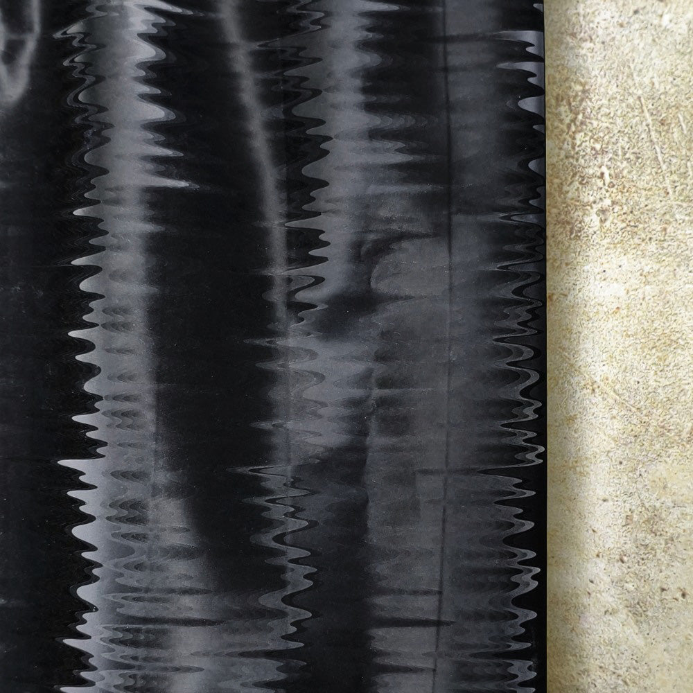Black solid dynamic mountain embossing futuristic designer fabric