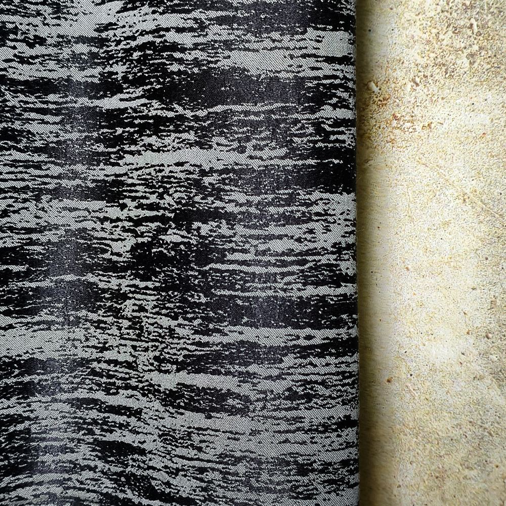 Black irregular vertical lines non-stretch fabric