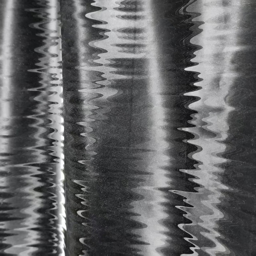 Black solid dynamic mountain embossing futuristic designer fabric