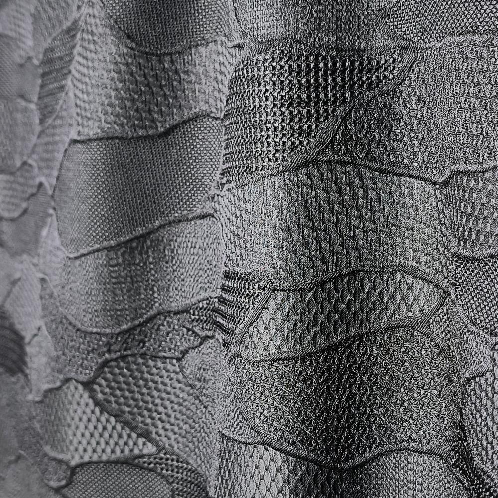 Black Irregular pattern splicing solid jacquard designer fabric