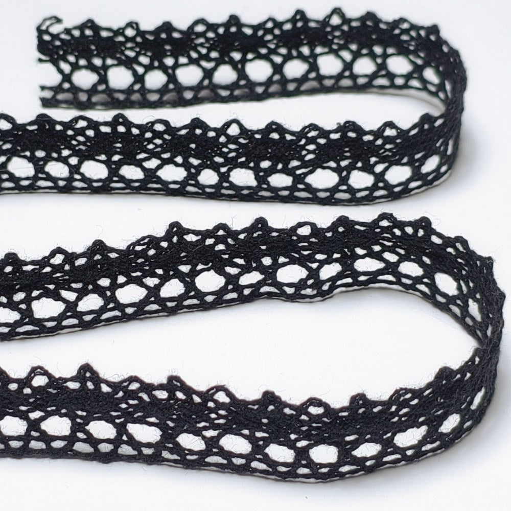 21mm DIY black cotton fabric clothing lace