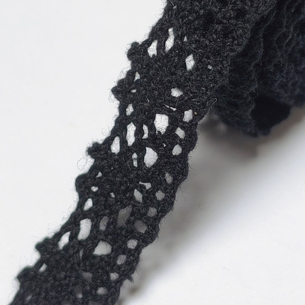 18mm DIY black geometric cotton fabric clothing lace