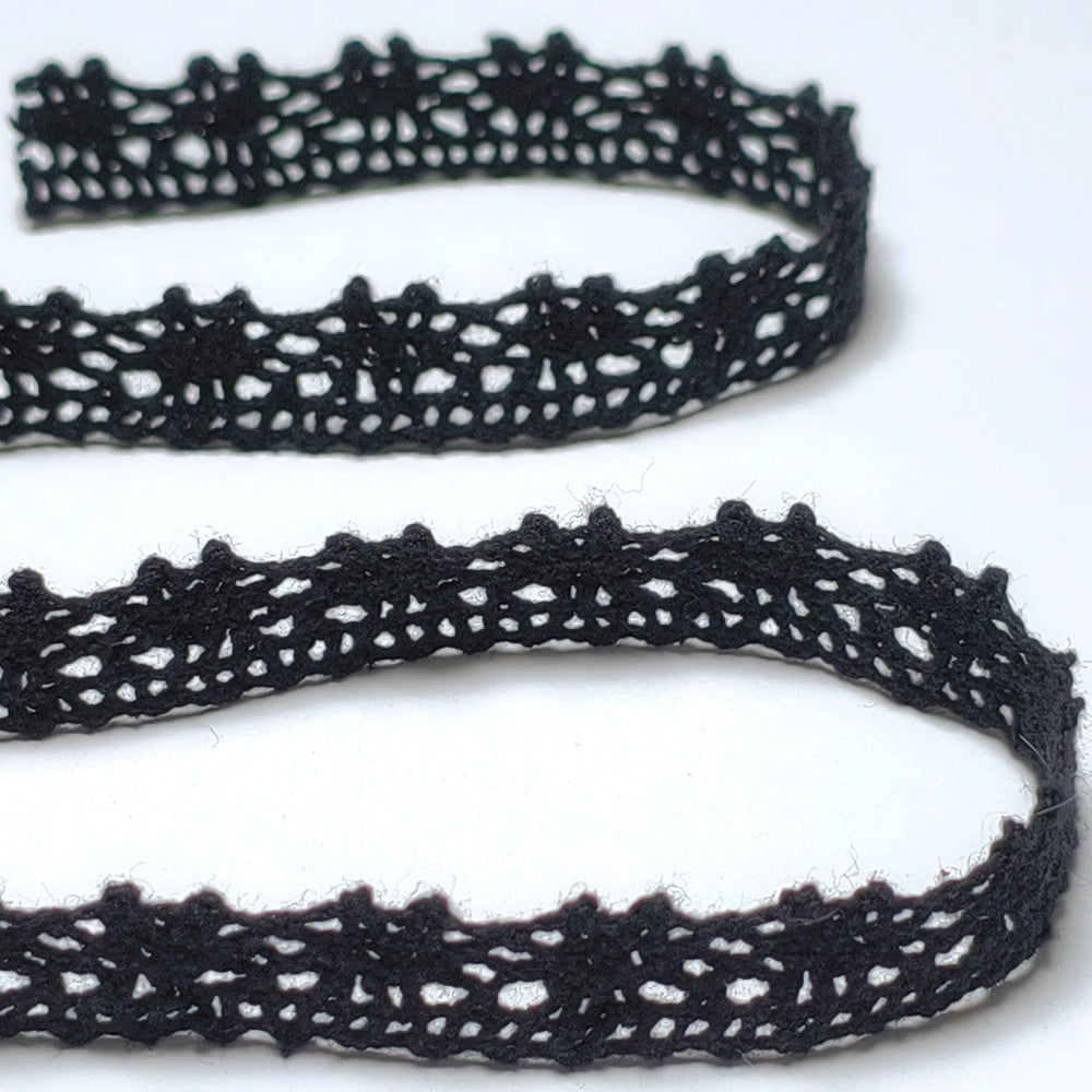 18mm DIY black geometric cotton fabric clothing lace