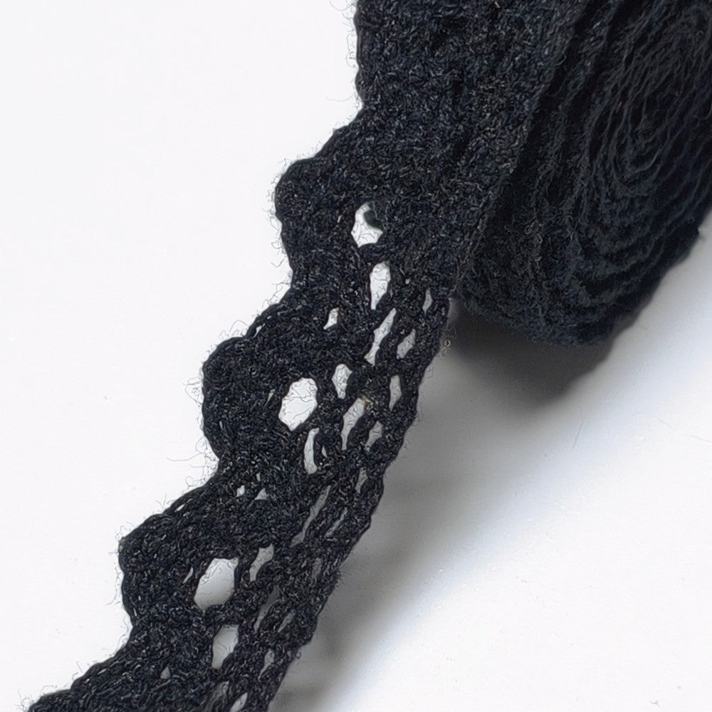 18mm DIY black cotton fabric clothing lace