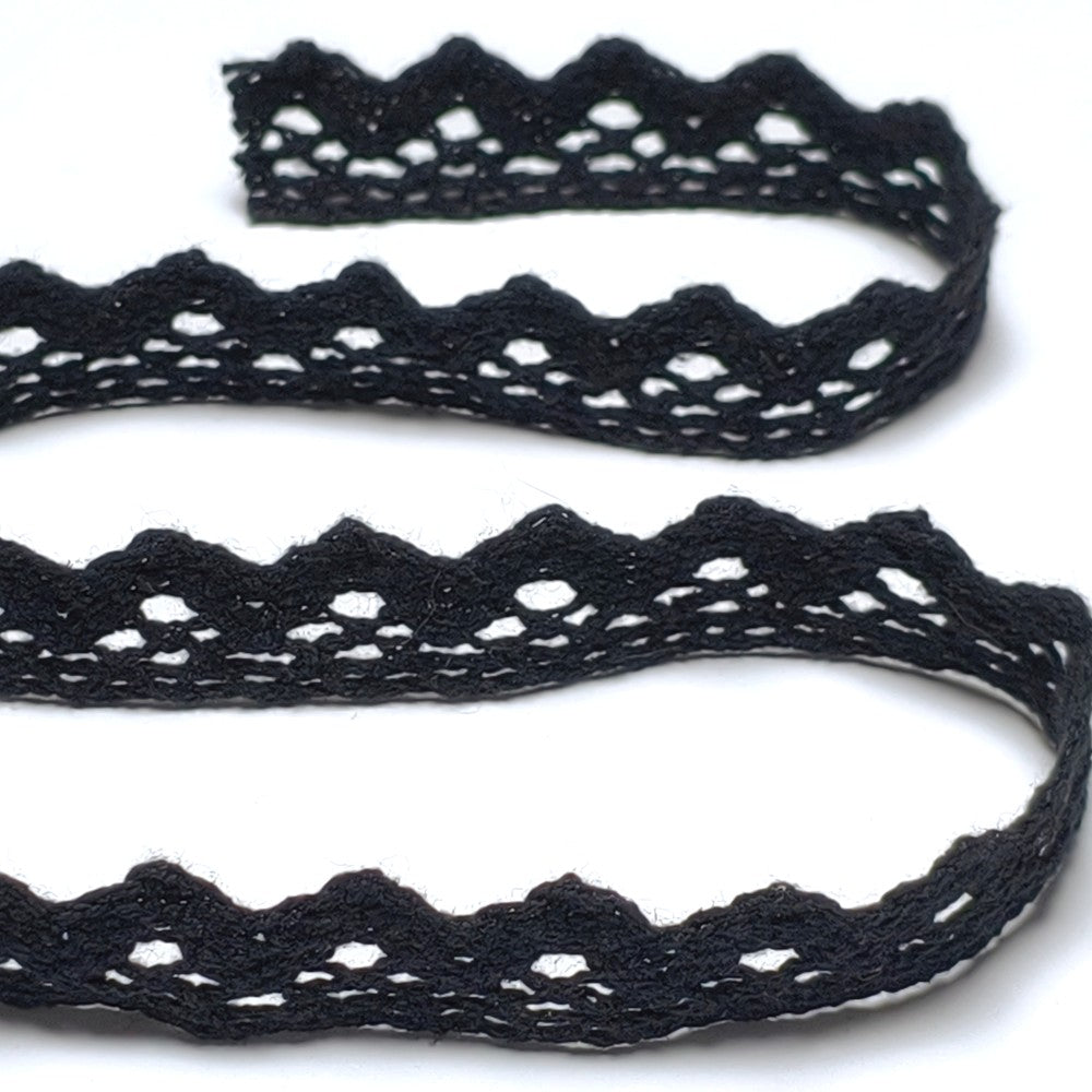 18mm DIY black cotton fabric clothing lace