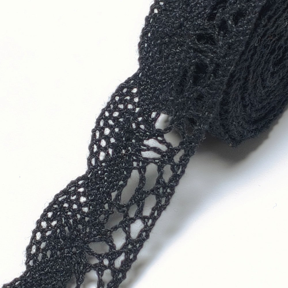 21mm DIY black fan-shaped cotton fabric clothing lace