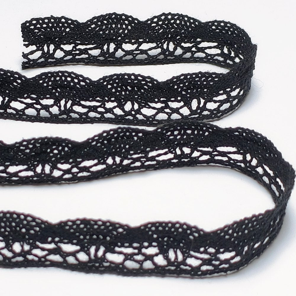 21mm DIY black fan-shaped cotton fabric clothing lace