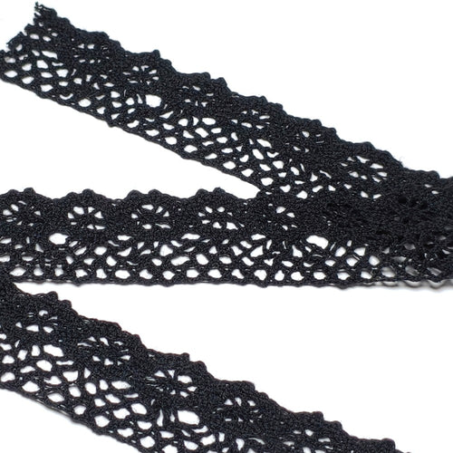 31mm DIY black cotton fabric clothing lace
