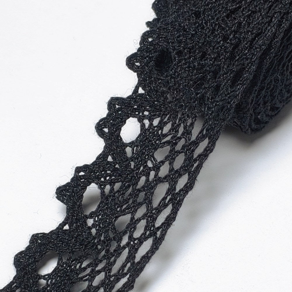 30mm DIY black cotton fabric clothing lace