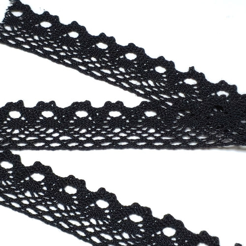 30mm DIY black cotton fabric clothing lace