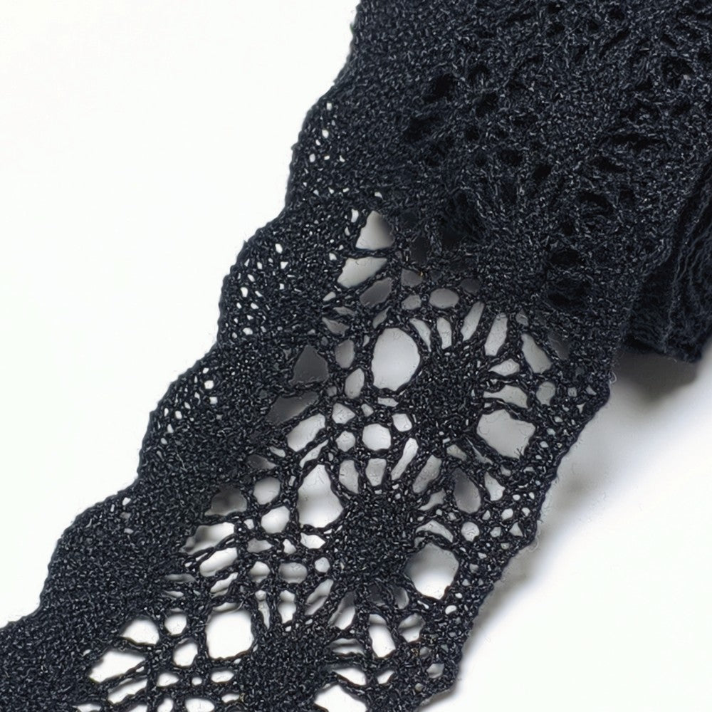 50mm DIY black cotton fabric clothing lace