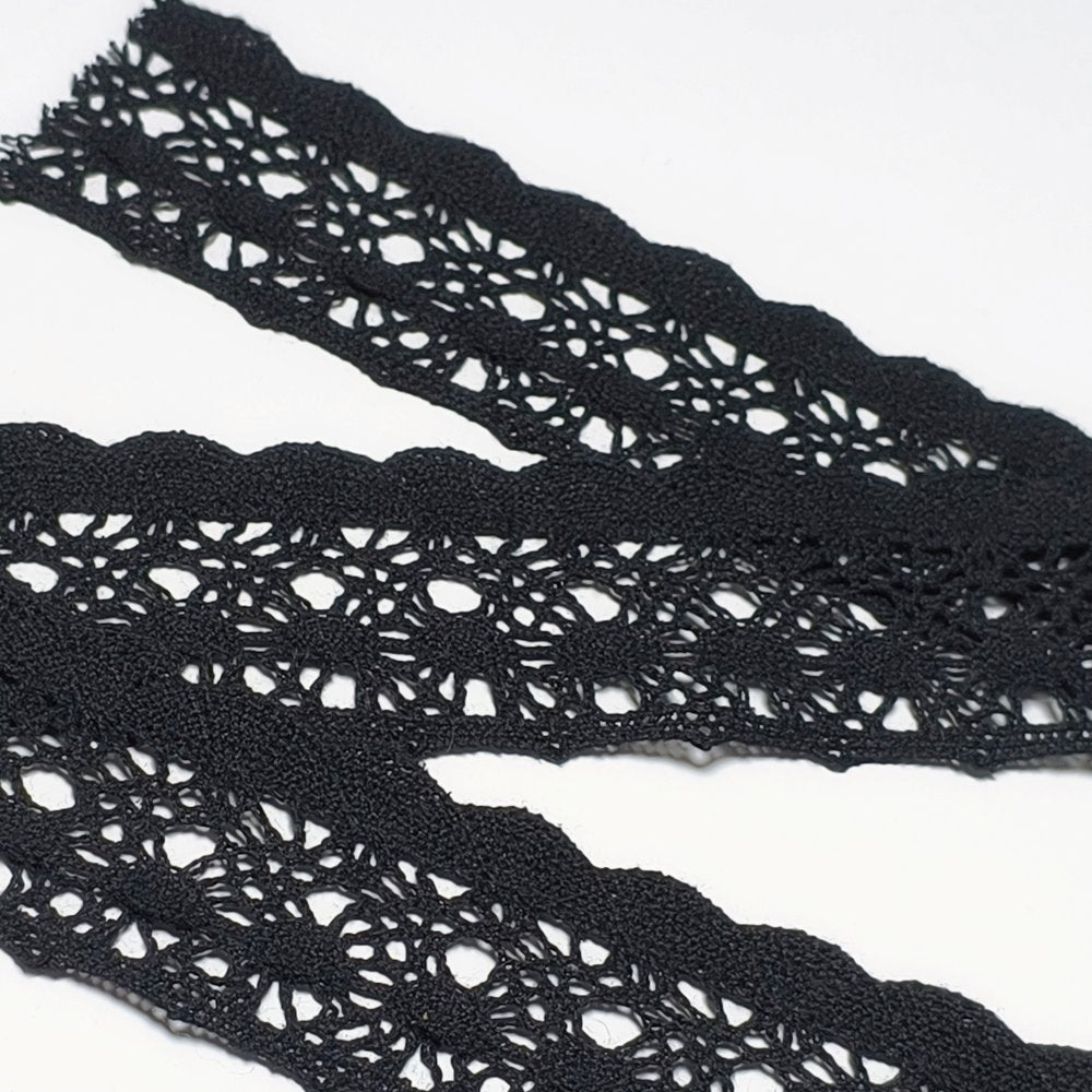 50mm DIY black cotton fabric clothing lace