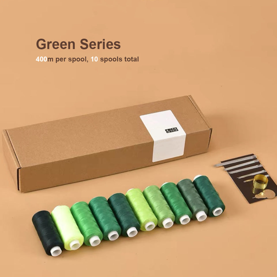 Premium Natural-Dyed Thread Green Series Set